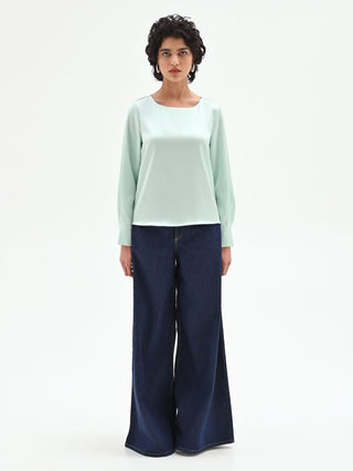 Schlichte Bluse in Mintgrün