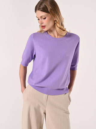 Pull lilas à manches courtes