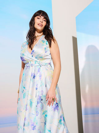 Robe longue curvy imprimé fleuri