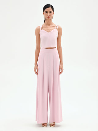 Pastel pink crop top with double straps