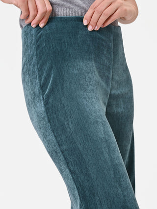Petrolgrüne High-Waist-Palazzohose