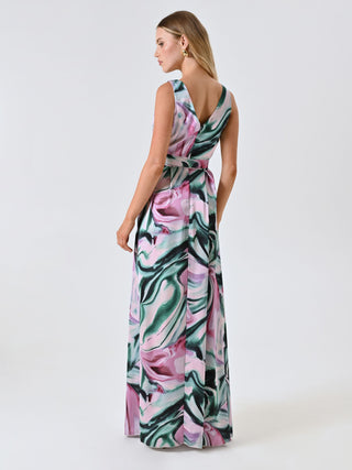 Robe longue imprimé abstrait