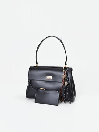 Black handbag with scarf and charms Giorgia Palmas X Rinascimento