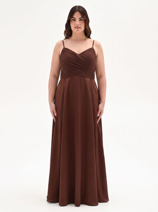 Abito Lungo Curvy con Corpino Drappeggiato