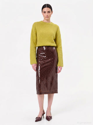 Pull doux vert huile mélange mohair