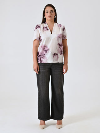 Blusa Curvy stampa Floreale