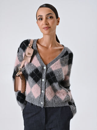 Cardigan Jacquard Fluffy Rombi
