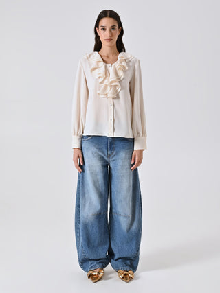 Blusa Bianca con Volants