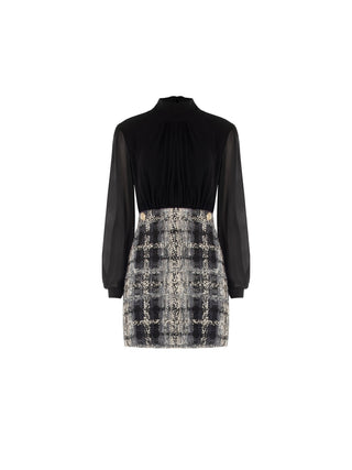 Robe combinée noire effet deux pièces