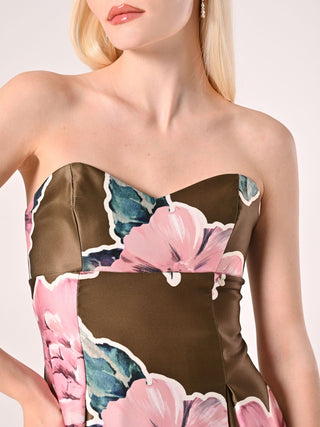 Robe avec jupe corolle imprimé fleuri