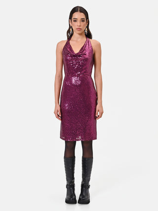 Burgundy Red Sequin Sheath Dress