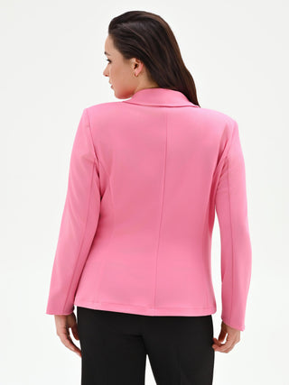 Giacca Curvy rosa in scuba crèpe