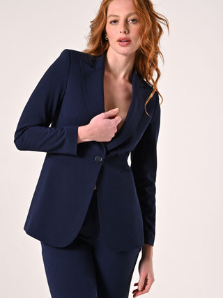 Blue Viscose-Blend Jacket