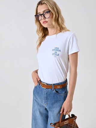 White Cotton T-shirt Storia di Stile