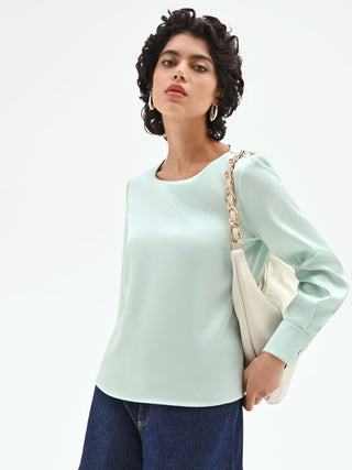 Schlichte Bluse in Mintgrün