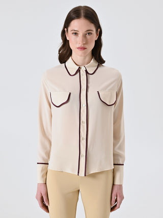 Camicia con Piping Bordeaux
