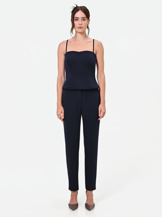 Navy Blue Pinstripe Studio Bustier Top