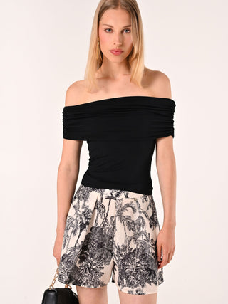 Schulterfreies Top in Schwarz