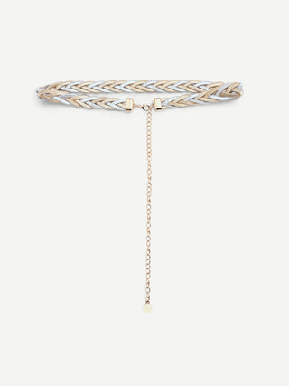 Cintura gioiello oro con intreccio metallico