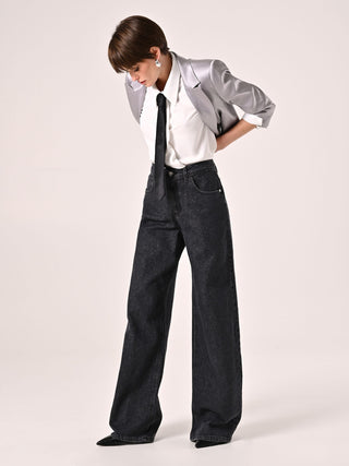 Grey Glitter Jeans