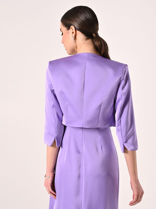 Boléro lilas en satin