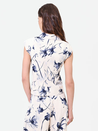 Navy Floral Print Gilet