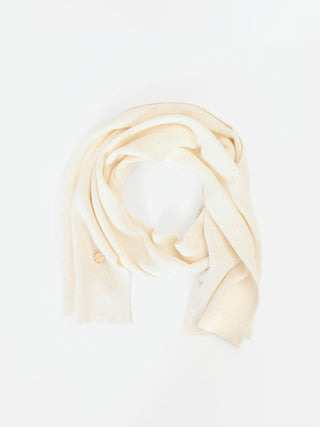 Sciarpa in maglia panna con paillettes