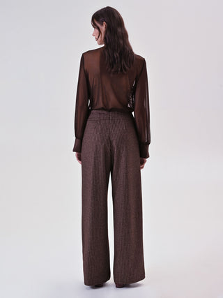 Brown Masculine Fabric Trousers