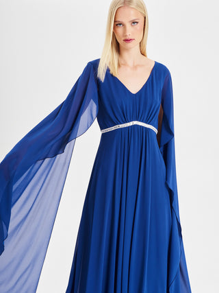 Abito Lungo Rinascimento atelier Blu con Pietre