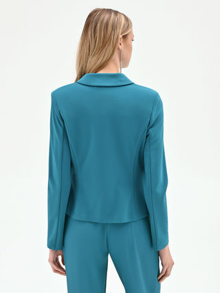 Teal Double-Breasted Blazer