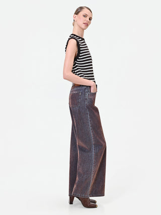 Faded Brown Wide-Leg Jeans