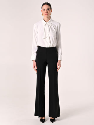 Pantaloni Palazzo in Tessuto Tecnico Nero