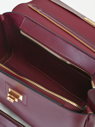 Bordeaux handbag with Giorgia Palmas X Rinascimento scarf