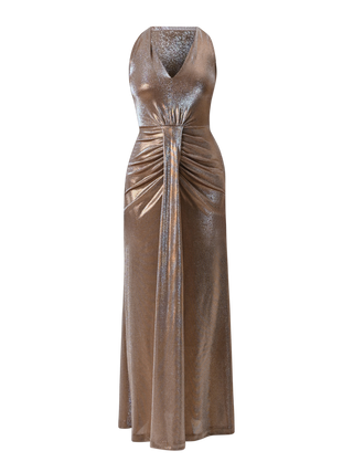 Bronze Lurex Long Dress