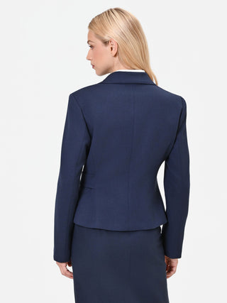 Veste croisée bleu marine à boucle en polyviscose