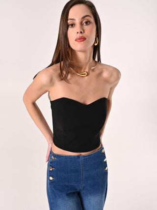 Top en tissu technique noir