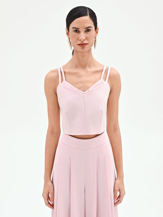 Pastel pink crop top with double straps