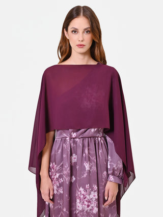 Burgundy cape-style shrug