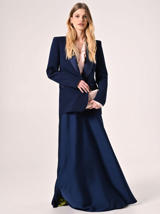 Rock aus Satin in Marineblau