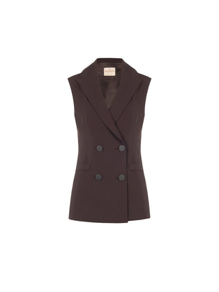 Dark Brown Double-Breasted Vest