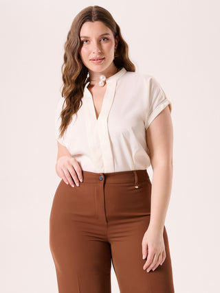 Blouse curvy avec col mandarin