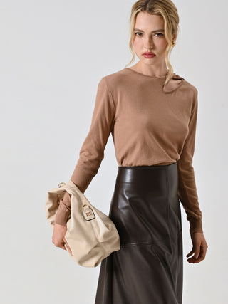 Pull ajouré camel