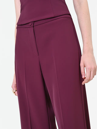 Flowing Burgundy Palazzo Trousers