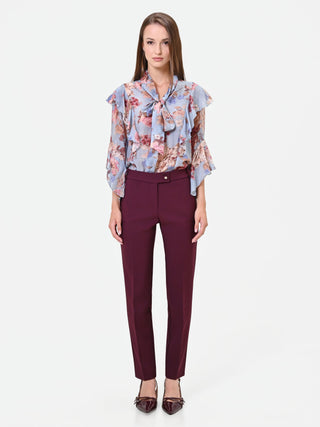 Burgundy Cigarette Trousers