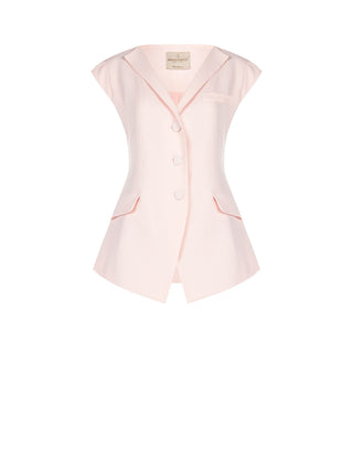 Gilet monopetto rosa pastello