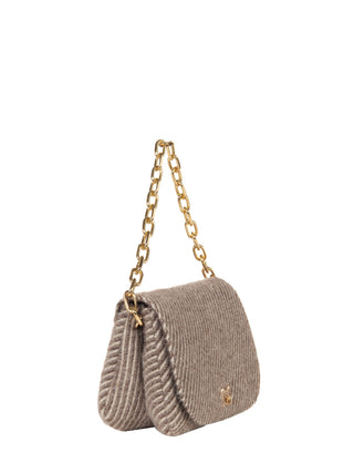 Borsa in tessuto jacquard rigato