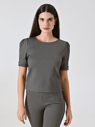 Houndstooth Blouse