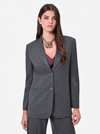 Veste droite gris foncé effet rayures tennis Giorgia Palmas X Rinascimento