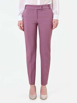 Pantalone rosa antico a sigaretta