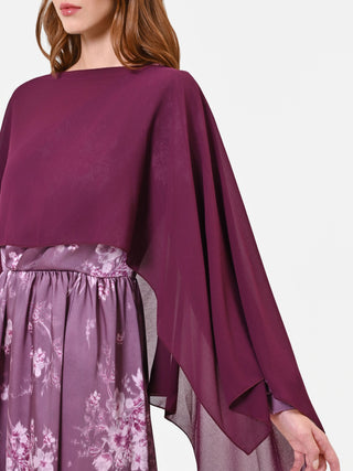 Burgundy cape-style shrug